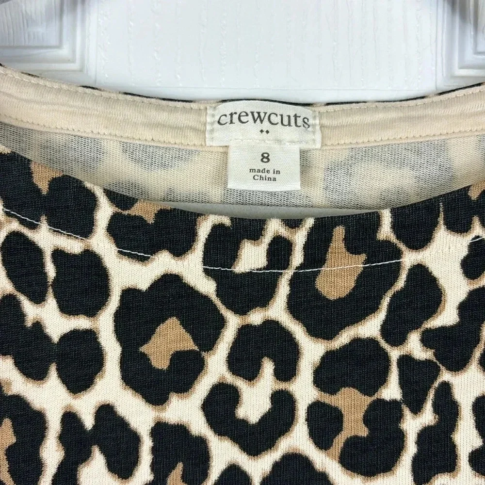 Crewcuts leopard print long sleeve dress sz 8
